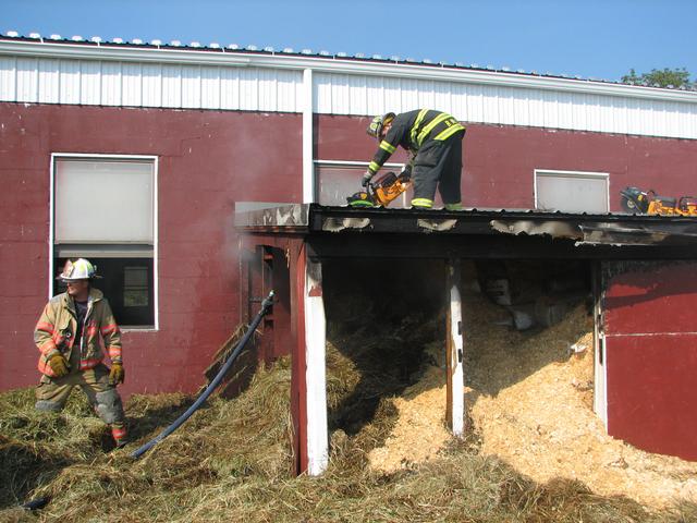 Mutual aid to Bedford Village outside shed/hay fire